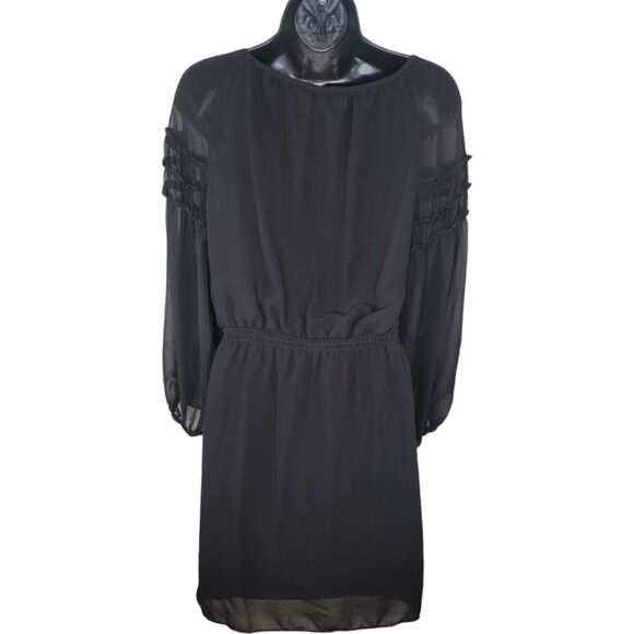 Max Studio Black Sheer Chiffon black dress size Small - Picture 2 of 7